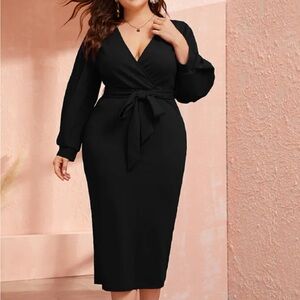 Ladies Black midi dress 1X